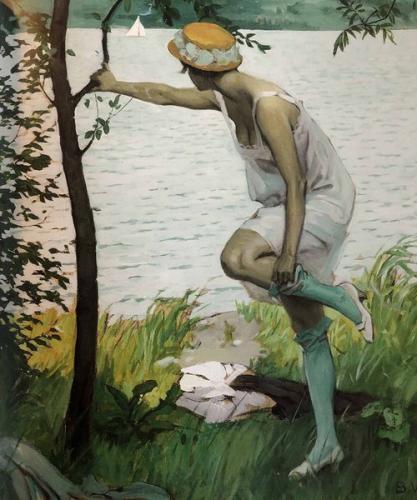 Brynolf Wennerberg: Am Bodensee Titelseite Simplicissimus, 6. Juli 1914 © Privatbesitz / Karikaturmuseum (Quelle)
